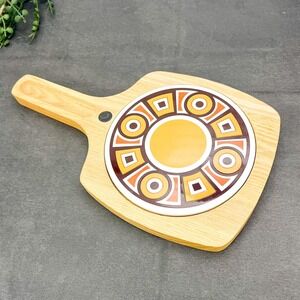 Midcentury Modern Cutting Board - Wood & Tile Cheese Tray
